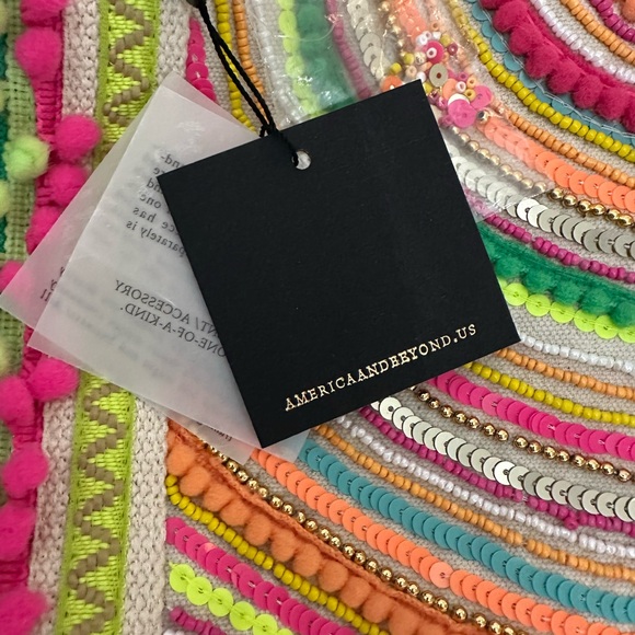 AMERICA & BEYOND Alex Embellished Hand Beaded Tote, NWT, Orig. $178 - Picture 3 of 16